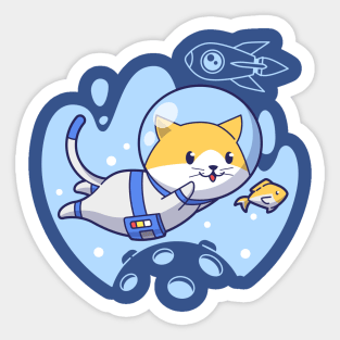 Anime Astronaut Cat Sticker